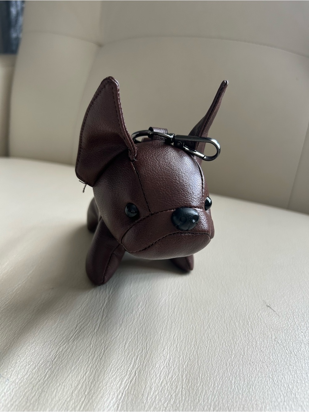 Puppy Keychain Charm in Deep Brown